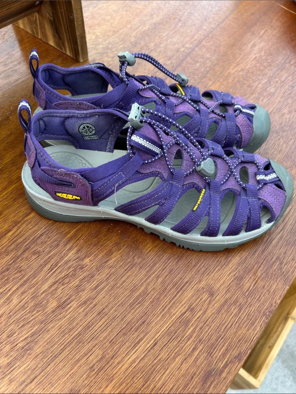 Purple Keen Women’s Sandals with Gray Soles